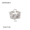Youthway Vintage Lava Texture Stainless Steel Metal Waterproof Ring for Women Fashion Charm Jewelry New