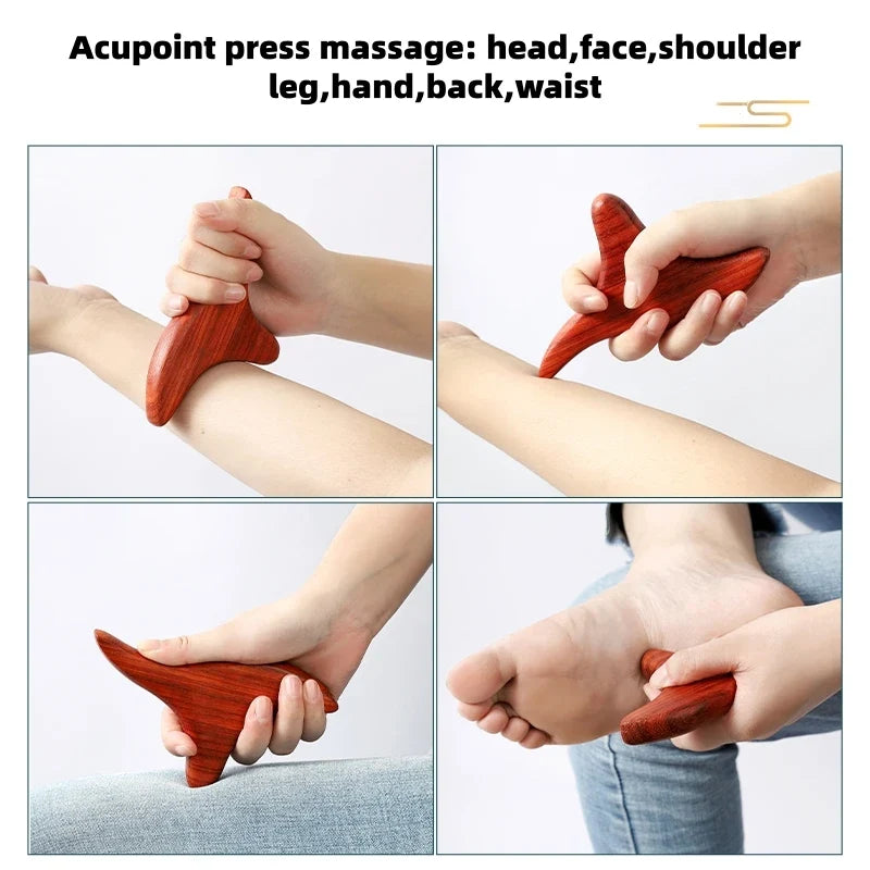 Portable Lightweight Wood Massage Tool Gua Sha for Lymphatic Facial Massage and Muscle Relief Scraping Body Tool for Relaxation