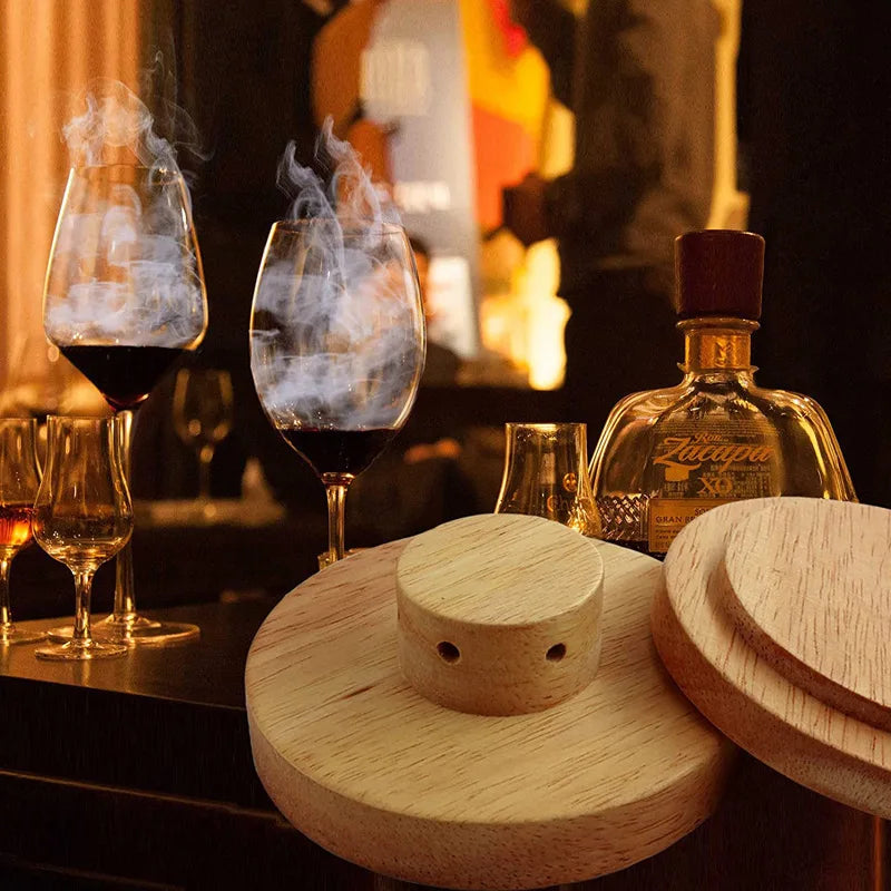 Wooden Smoker Kit for Whiskey Cocktails, Drinks, Kitchen Bar Accessories, and Home Brewing Essentials